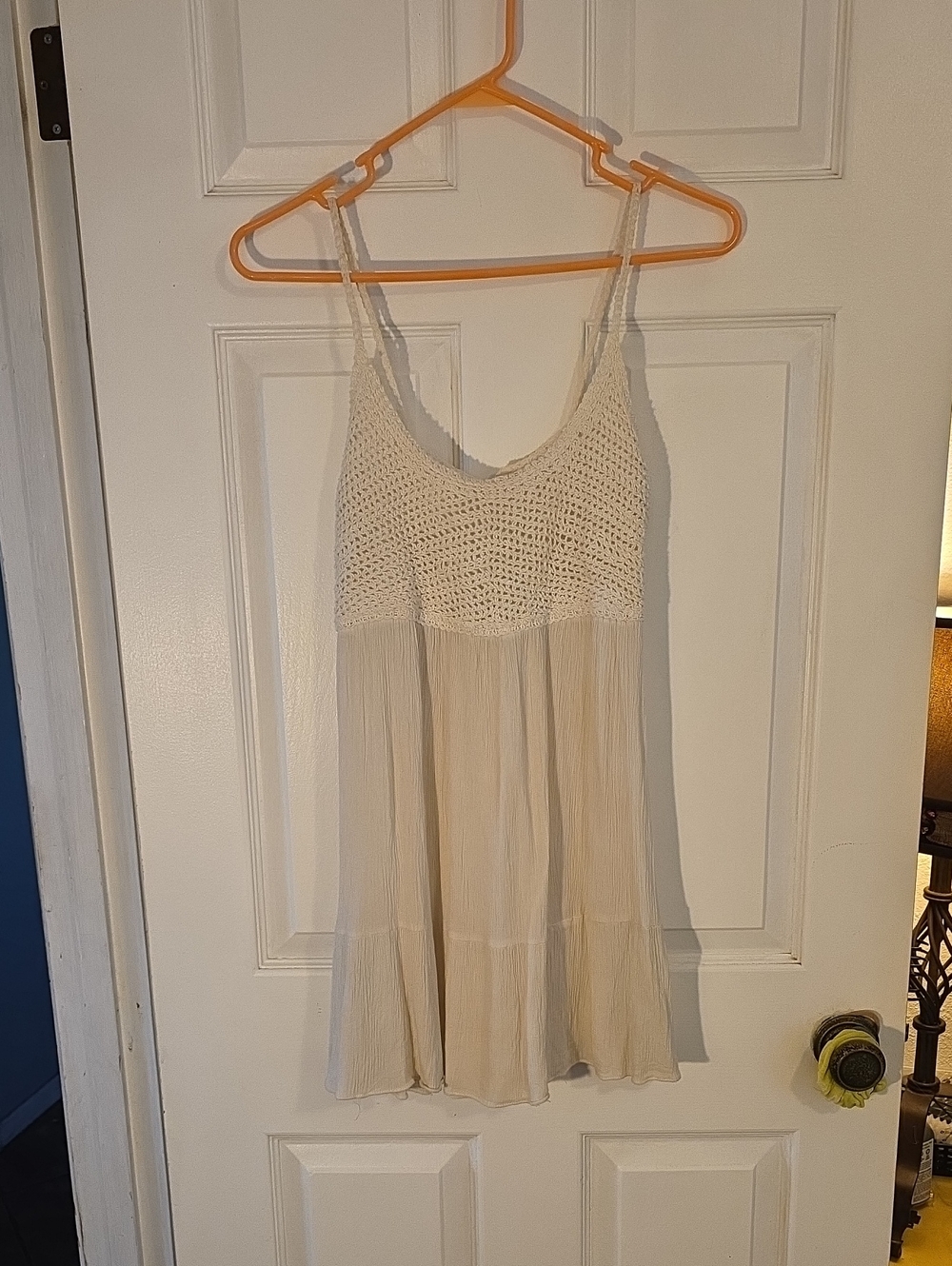 Umgee Cream Crochet Mini Dress